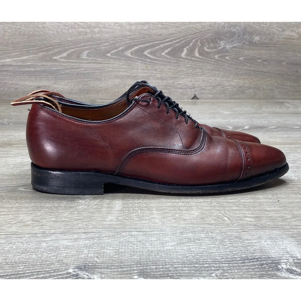 Allen Edmonds Fifth Avenue Mens 8.5 D Brown Leather Cap Toe Oxford Dress Shoes